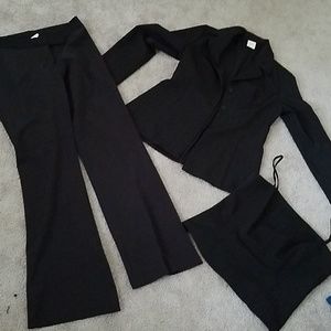 3 piece black suit